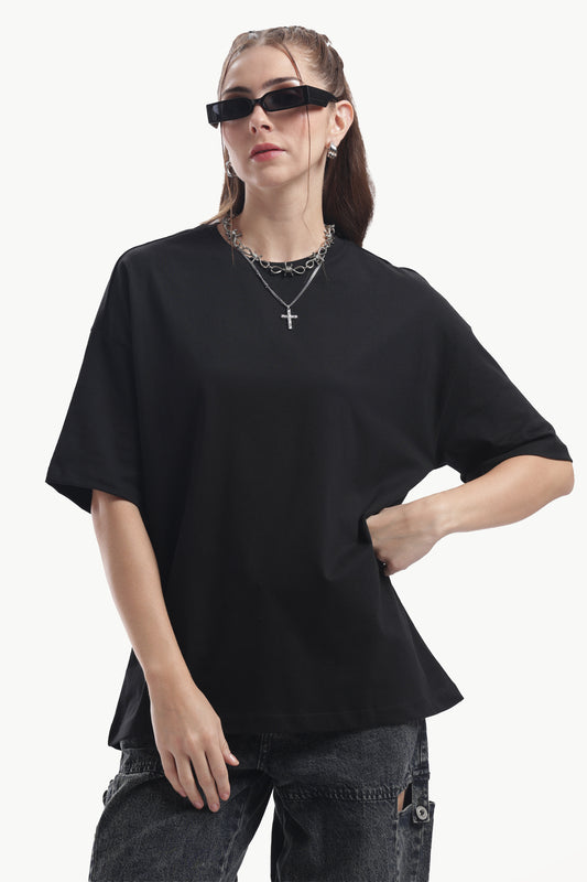 BLACK PLANE OVERSIZED T SHIRT WOMEN