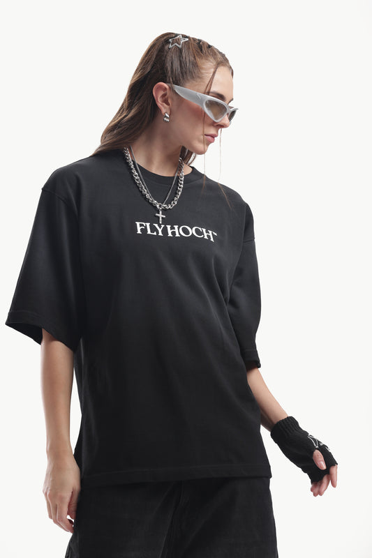 BLACK PIGMENTED RISK IT T SHIRT FLY FEARLESS EDITION