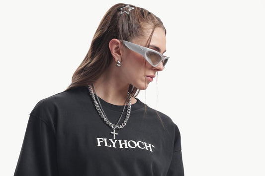 BLACK PIGMENTED RISK IT T SHIRT FLY FEARLESS EDITION